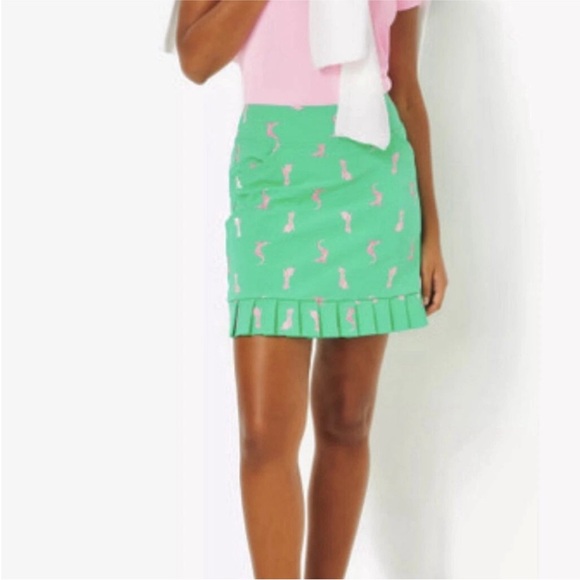 NWT Lilly Pulitzer Monica UPF 50+ Skort Spearmint Par Tee Animals SIZE 2 GOLF - Picture 2 of 10